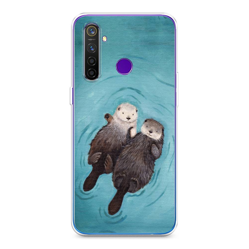 

Чехол Awog на Realme 5 Pro "Парочка бобров", Разноцветный, 251650-10