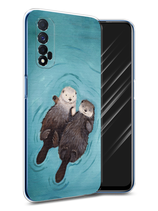 

Чехол Awog на Realme 7 "Парочка бобров", Разноцветный, 254150-10