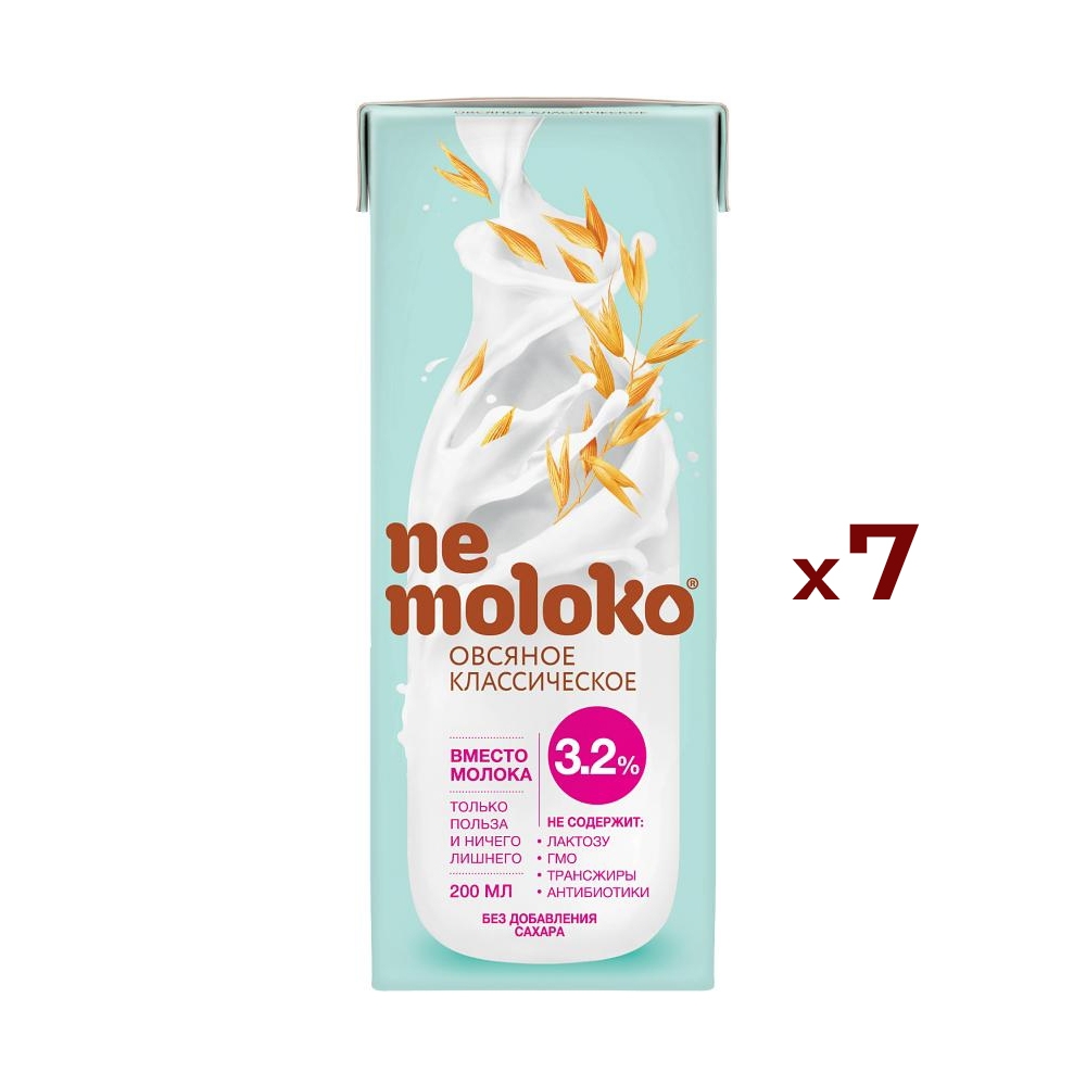 

Напиток овсяный Nemoloko Классический, 0,2 л х 7 шт