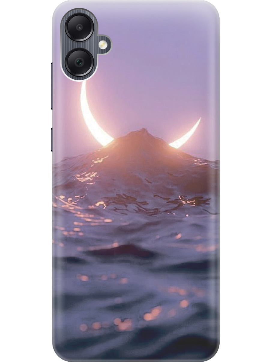 

Силиконовый чехол на Samsung Galaxy A05 "Месяц и море", Желтый;розовый;синий, 20001452