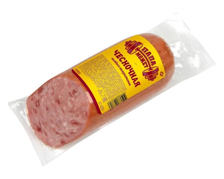 Колбаса полукопченая Папа Может Чесночная