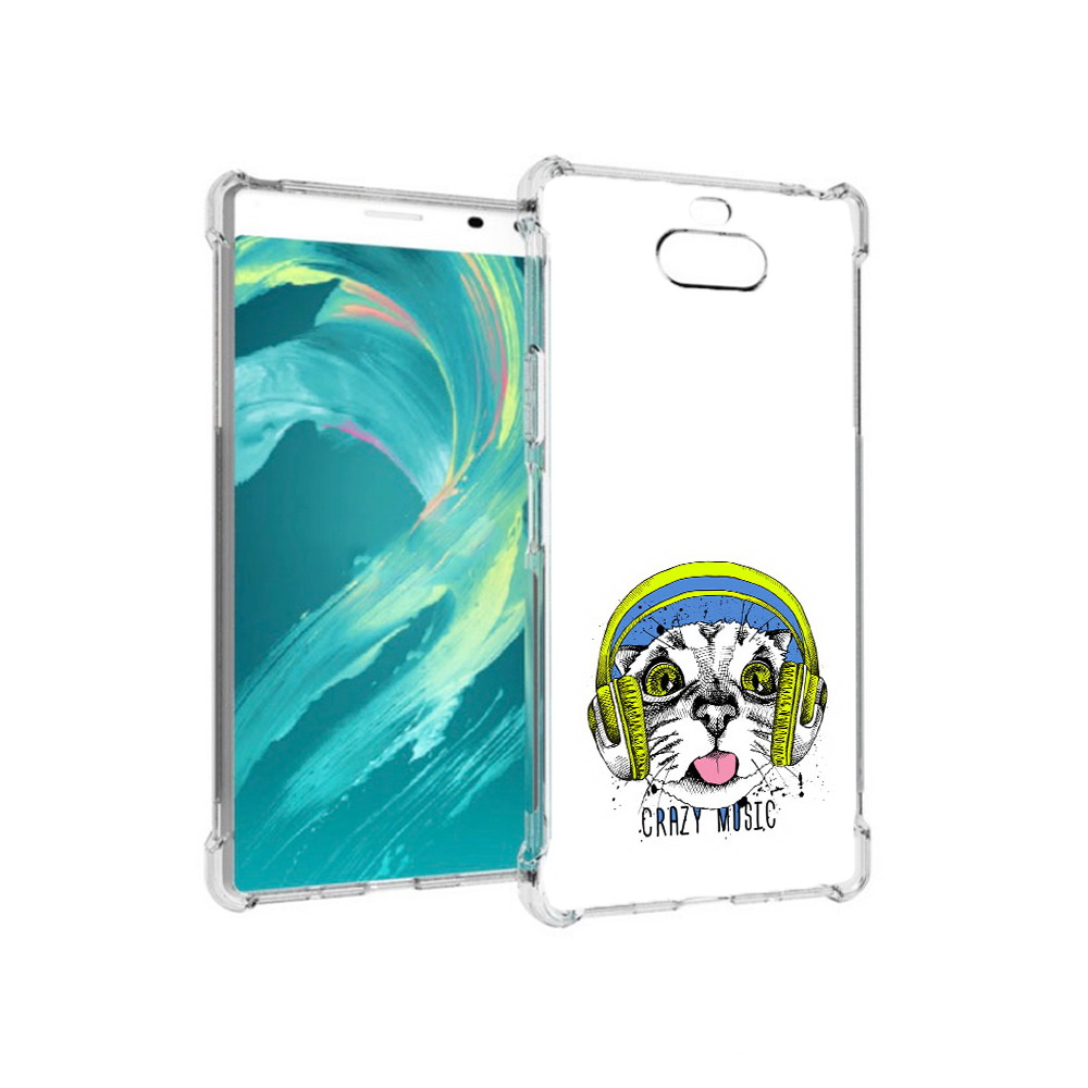 

Чехол MyPads Tocco для Sony 8 кошка в наушниках рисунок (PT140835.236.403), Прозрачный, Tocco