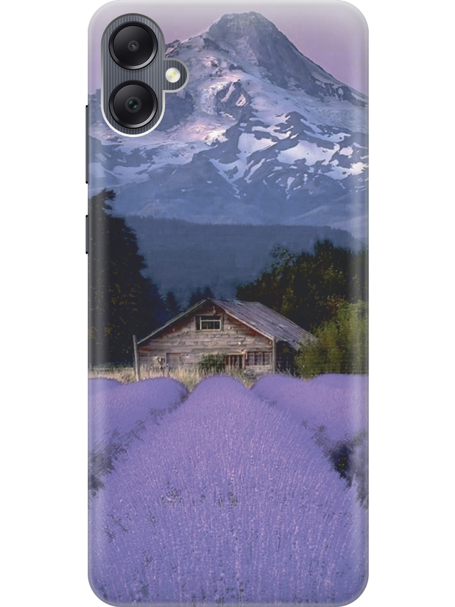 

Силиконовый чехол на Samsung Galaxy A05 "Лавандовое поле в горах", Зеленый;фиолетовый, 20001452
