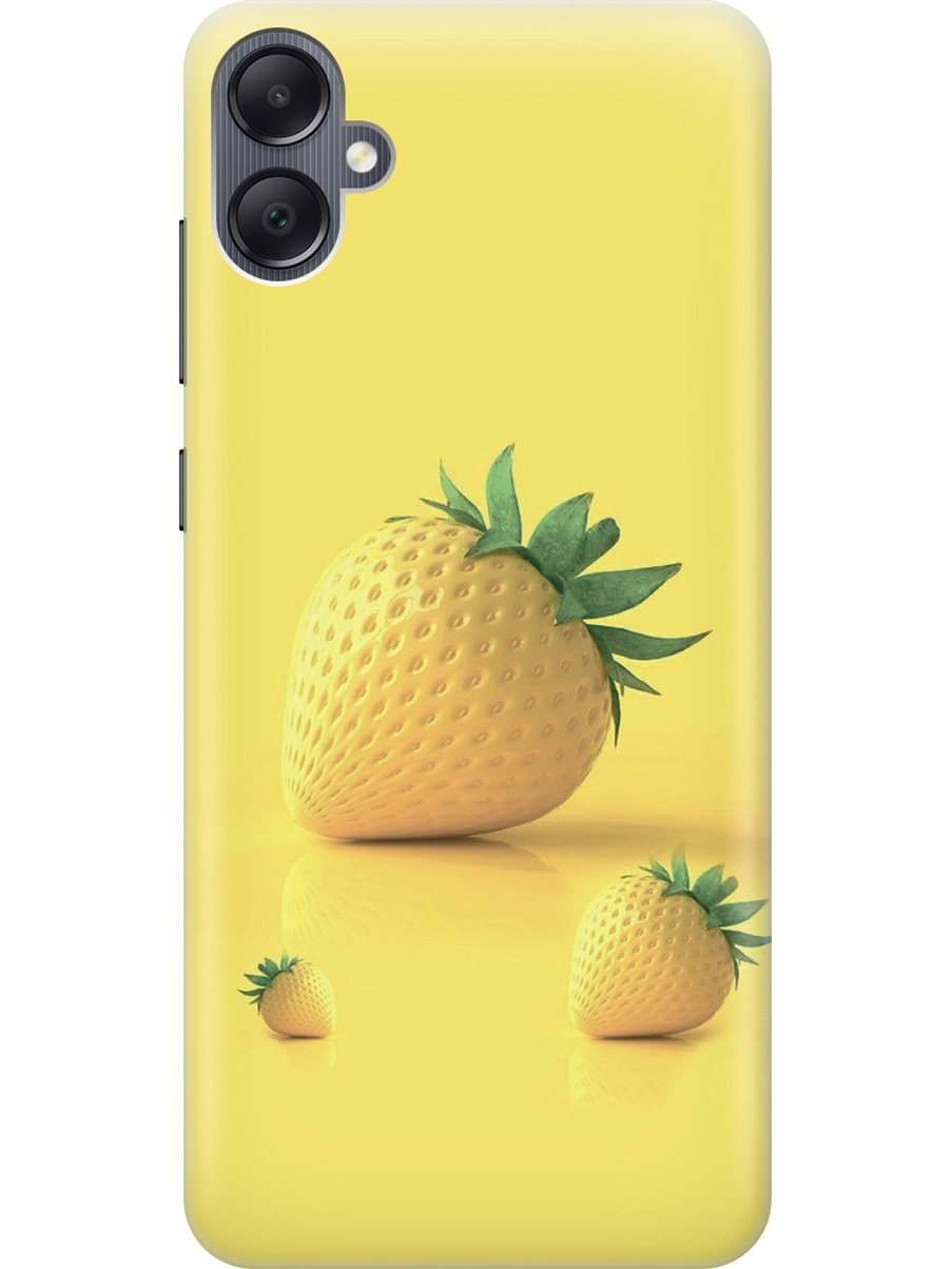 

Силиконовый чехол на Samsung Galaxy A05 "Желтая клубника", Черный, 20001452