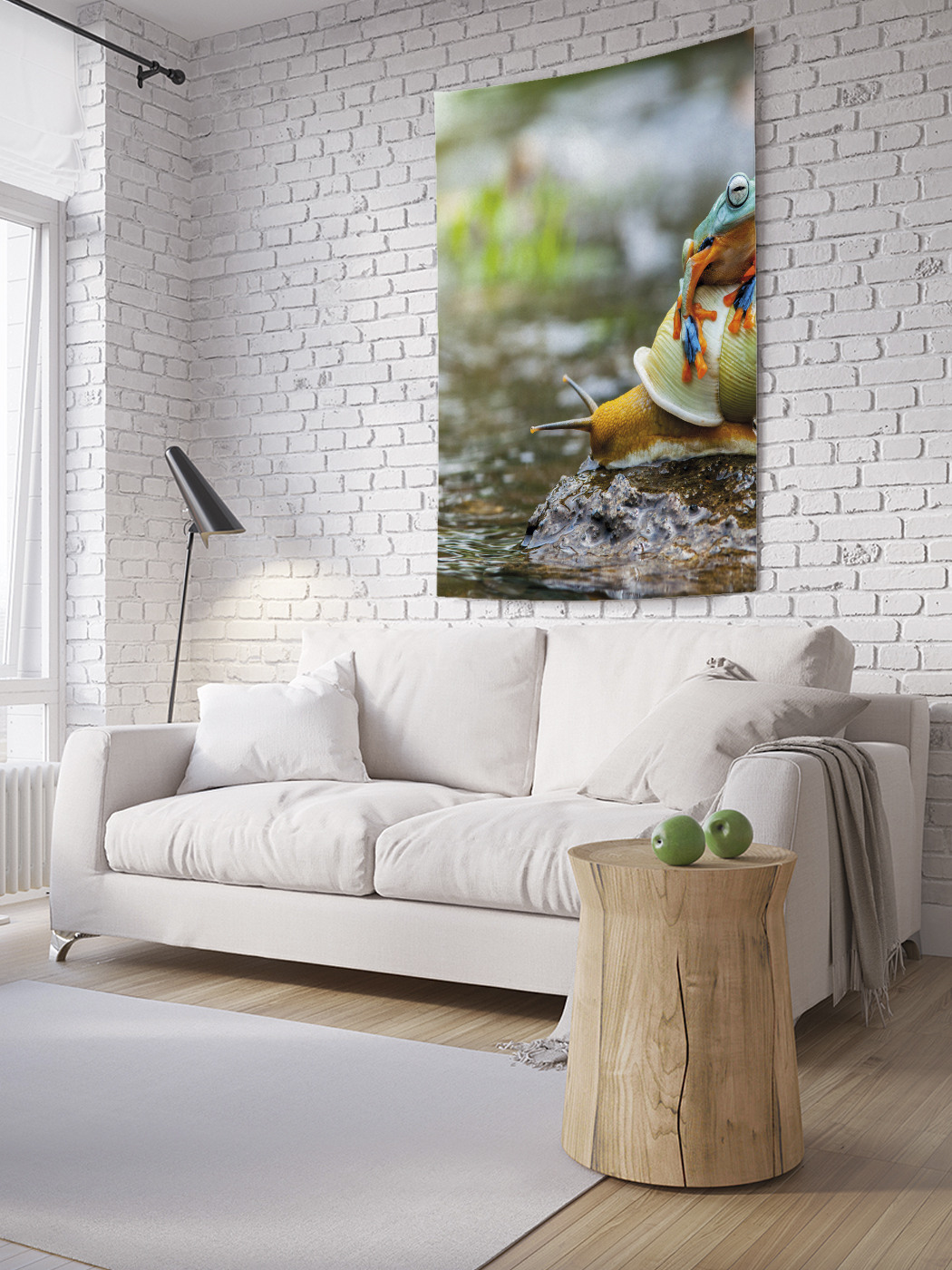 

Вертикальное фотопанно на стену JoyArty Квакша на улитке 150x200 см, Квакша на улитке