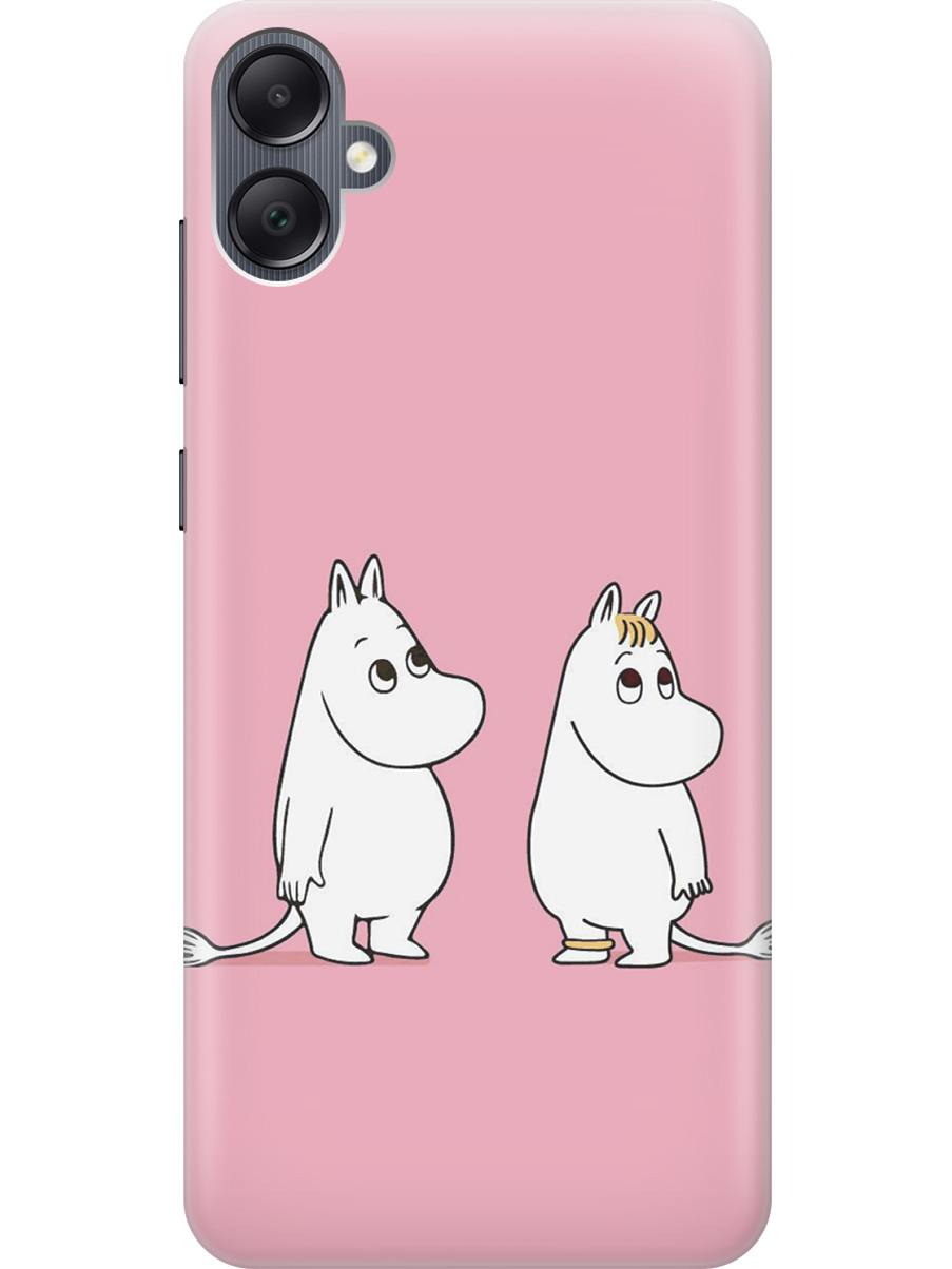 

Силиконовый чехол на Samsung Galaxy A05 "Муми-тролли на розовом", Белый;розовый, 20001452