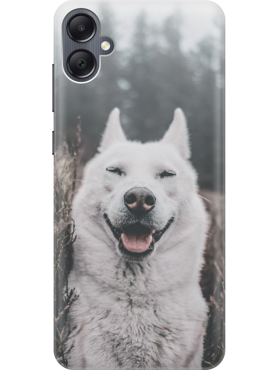 

Силиконовый чехол на Samsung Galaxy A05 "Довольный пес", Серый;черный, 20001452
