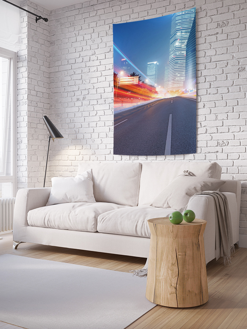 

Вертикальное фотопанно на стену JoyArty Город ночью 150x200 см, Город ночью