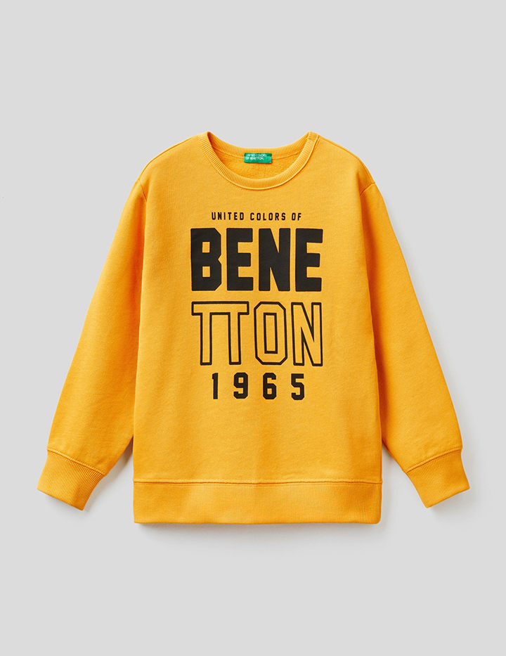 

Свитшот детский Benetton 22P_3J68C100P_0L3_M желтый р.128, 22P_3J68C100P_0L3