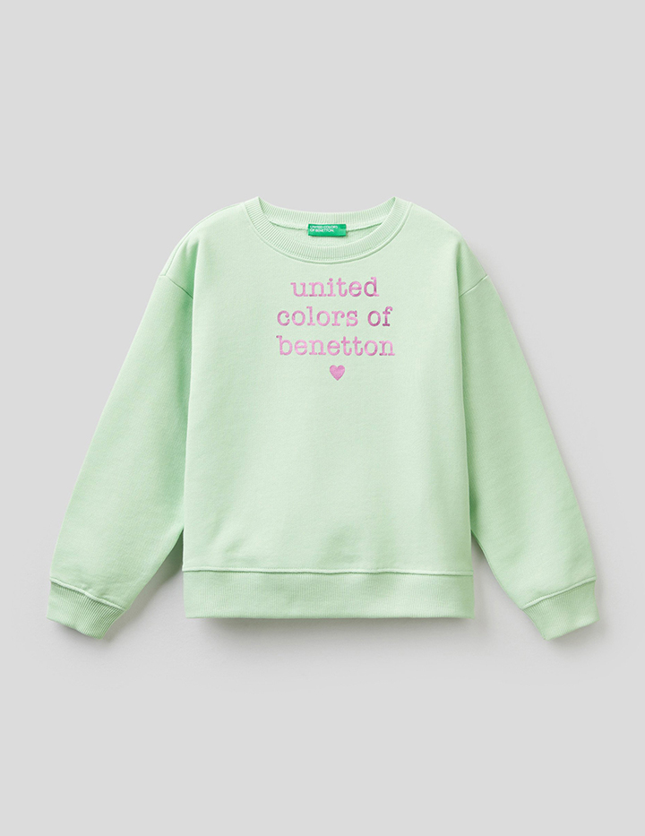 

Свитшот детский Benetton 22P_3J68C101O_26L_S зеленый р.122, 22P_3J68C101O_26L