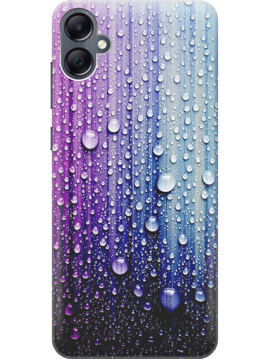 

Силиконовый чехол на Samsung Galaxy A05 "Капли на голубом", Голубой;фиолетовый, 20001452
