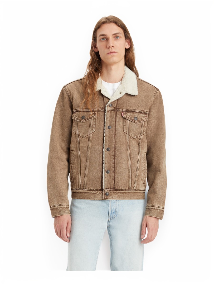 

Джинсовая куртка мужская LEVIS Men Type III Sherpa Trucker Jacket коричневая S, Коричневый, Men Type III Sherpa Trucker Jacket