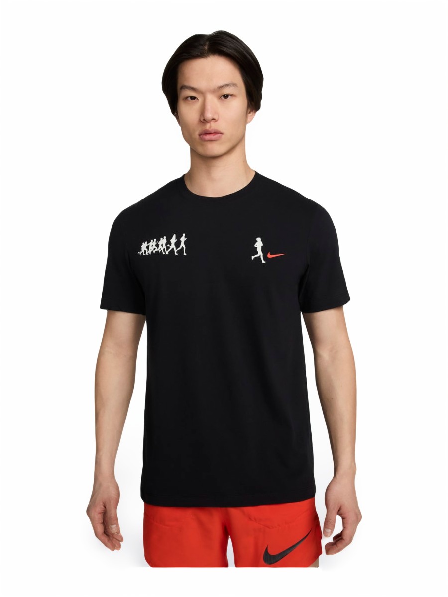 

Футболка мужская Nike M Nk Df Tee Run Energy черная S, Черный, M Nk Df Tee Run Energy