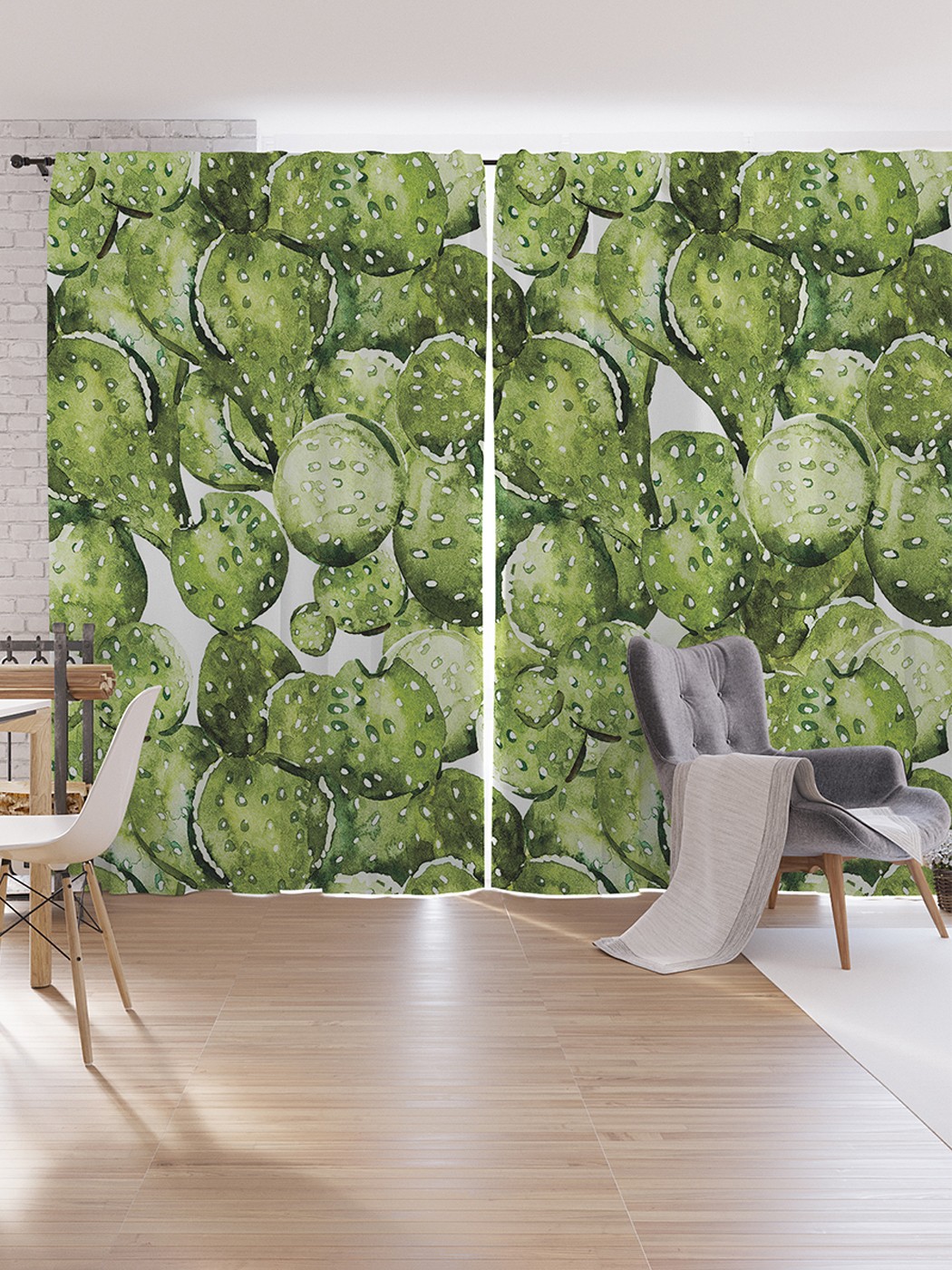 

Шторы под лён JoyArty "Кактусы", серия Oxford DeLux, 340х265 см, Кактусы