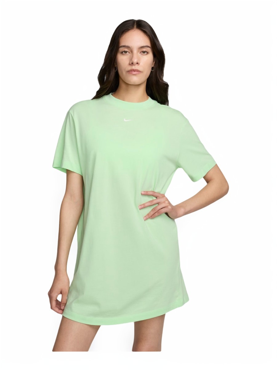 Платье женское Nike W Nsw Essntl Ss Dress Tshrt зеленое XL