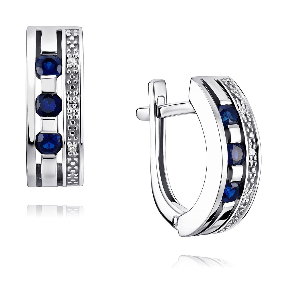

Серьги из белого золота с сапфиром/бриллиантом ADAMAS 2417979-А51Д-432, 2417979-А51Д-432