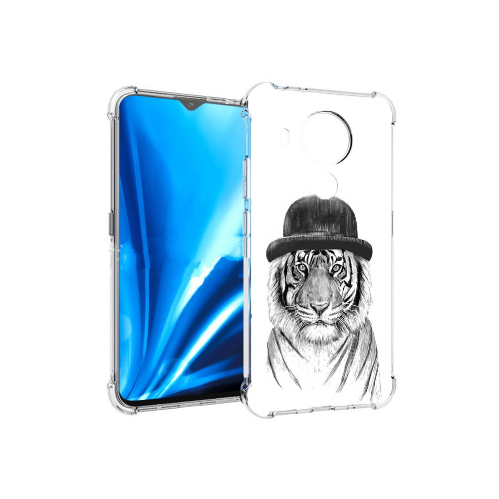 

Чехол MyPads Tocco для Nokia 5.4 тигр британец (PT156621.100.641), Прозрачный, Tocco