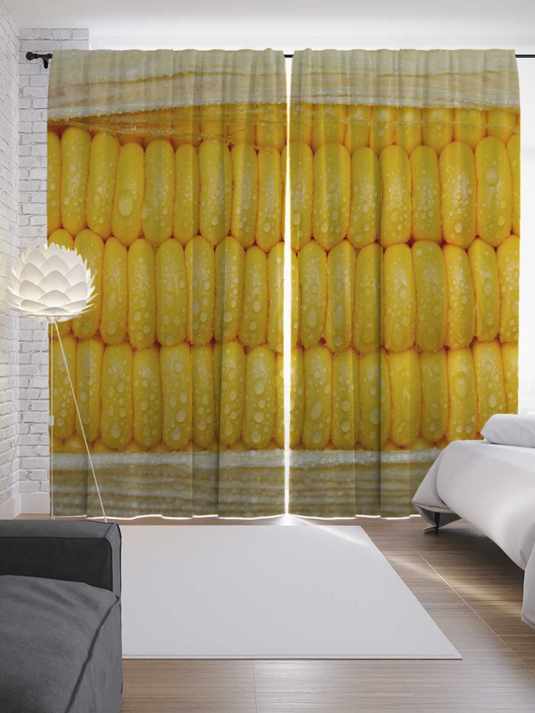 

Шторы JoyArty с фотопечатью "Початок кукурузы" из сатена, 290х265 см, Початок кукурузы