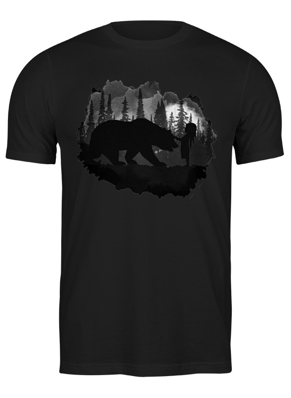 

Футболка мужская Printio Bear and girl черная XL, Черный, Bear and girl