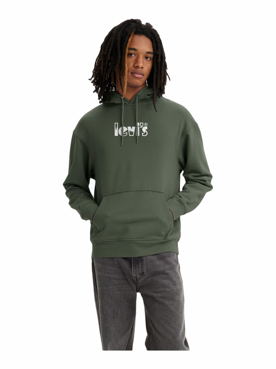 Худи мужское LEVIS Men Relaxed Graphic Hoodie зеленое XS 6959₽