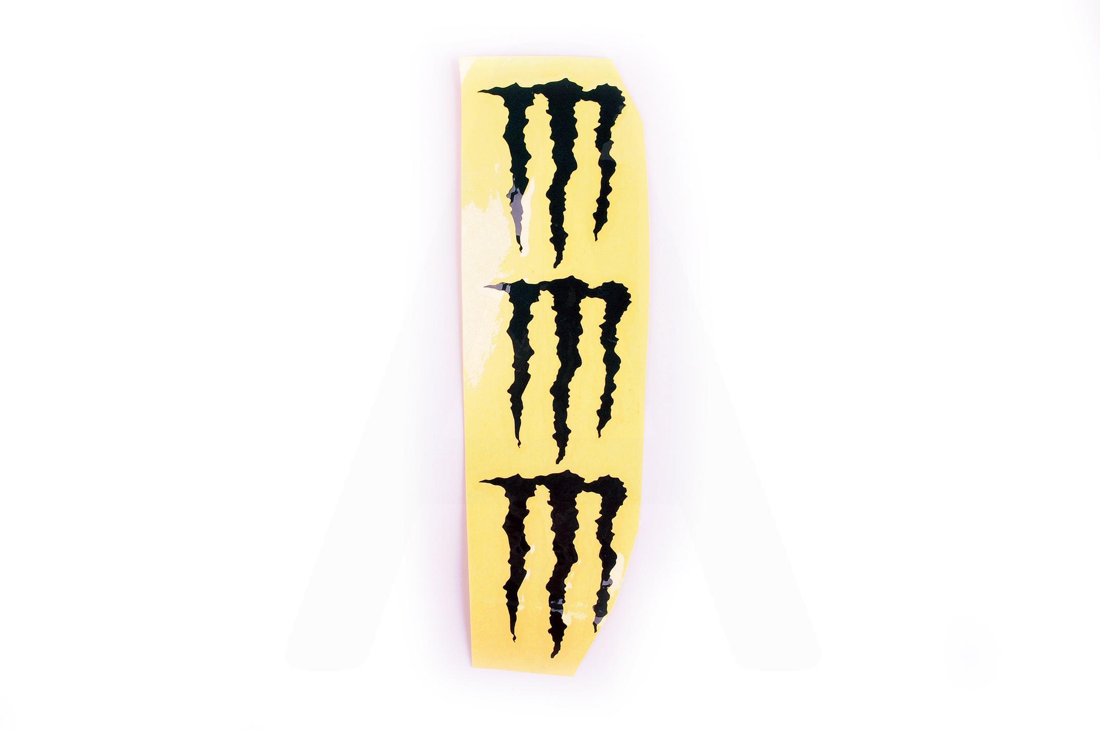 

Наклейка логотип MONSTER ENERGY (5x6см, 3шт, черная) (#HTC10103)