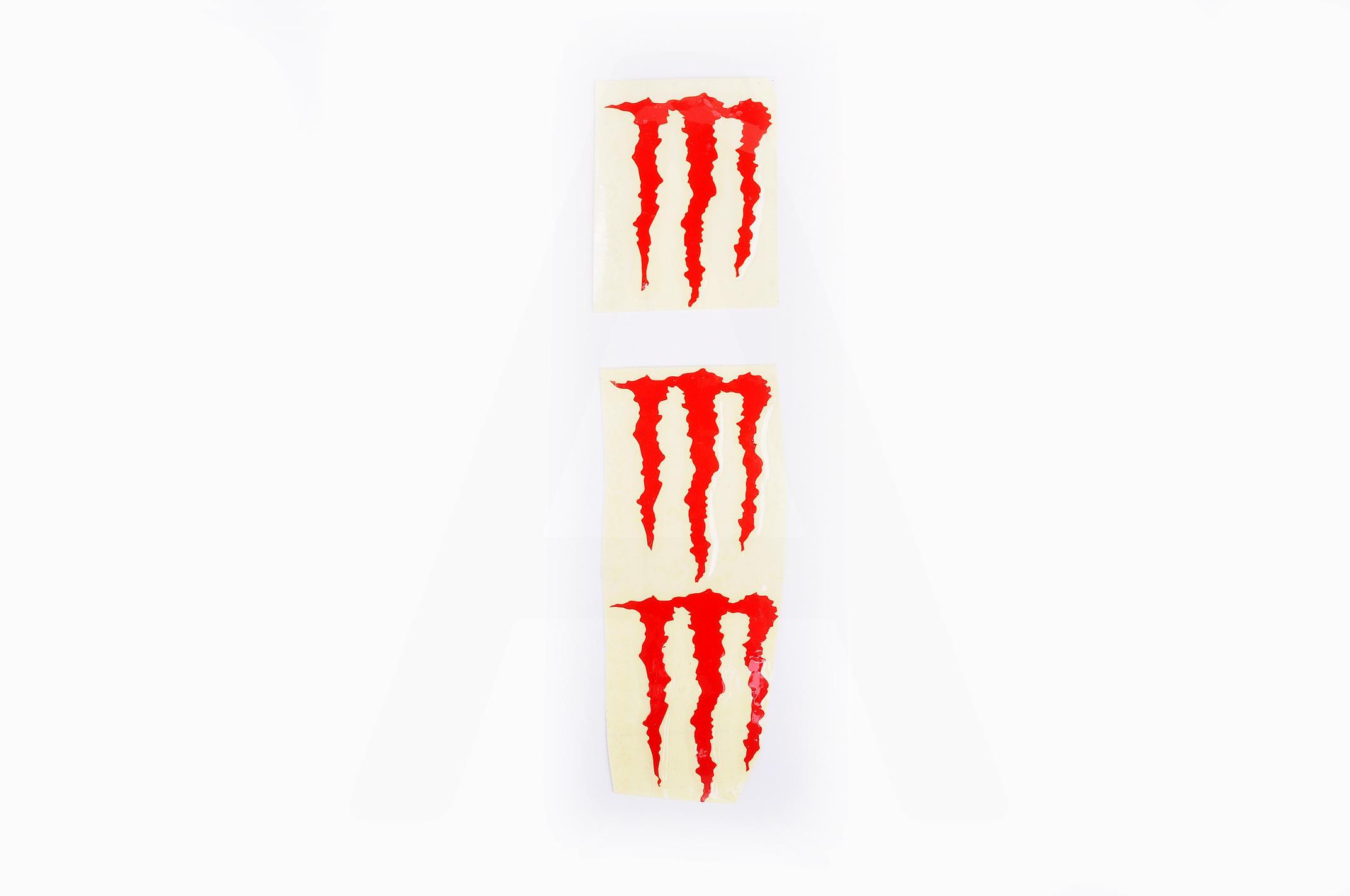 

Наклейка логотип MONSTER ENERGY (5x6см, 3шт, красная) (#HTC10103)