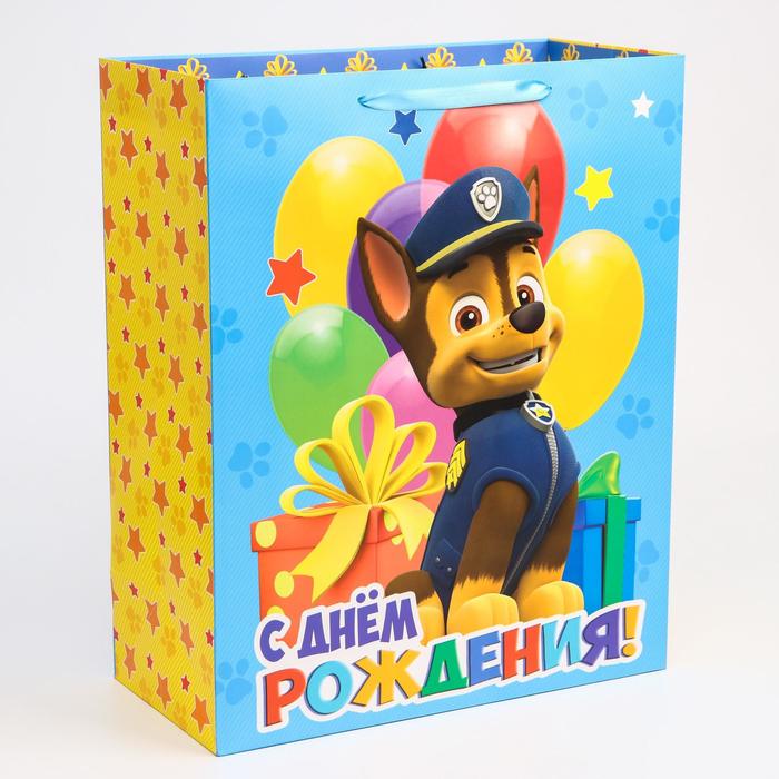 Пакет PAW Patrol ламинат вертикальный С Днем рождения Щенячий патруль 40х49х19 см