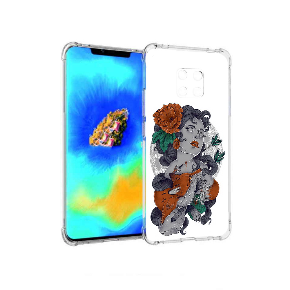 

Чехол MyPads темная девушка с лисой для Huawei Mate 20 Pro, Прозрачный, Tocco