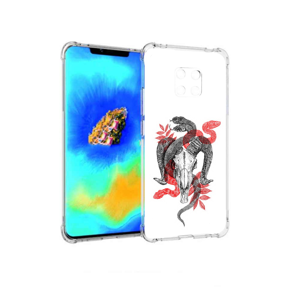 

Чехол MyPads змея в черепе рисунок для Huawei Mate 20 Pro, Прозрачный, Tocco