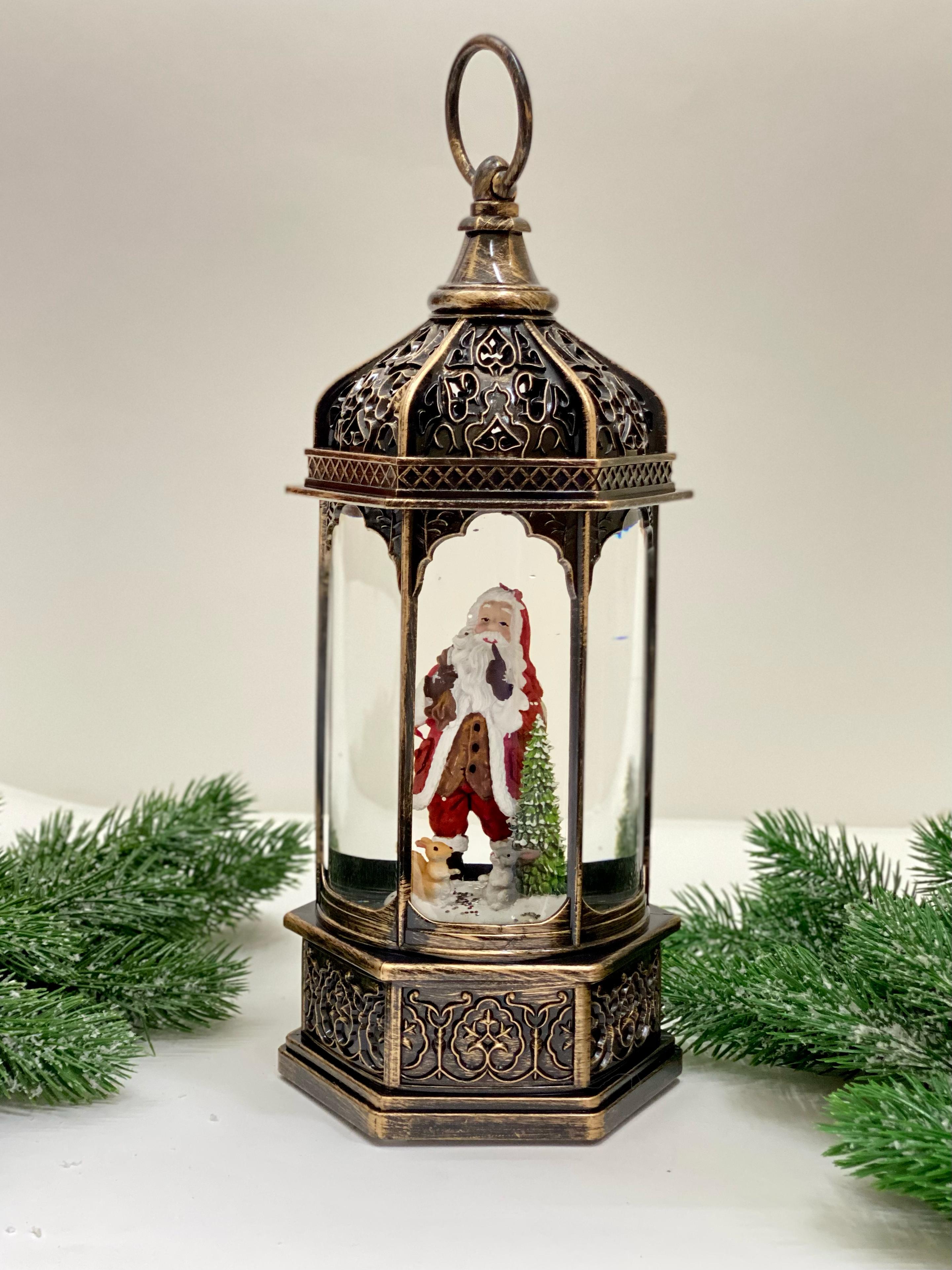 Новогодний светильник-фонарь LED Дед Мороз с белкой Ceimar CMR-2113 220Вт белый теплый