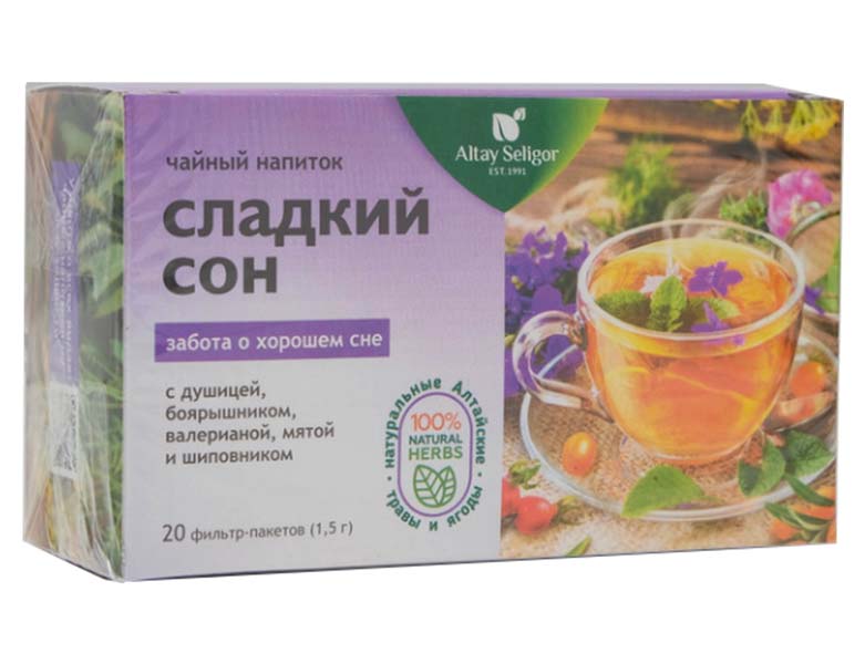 Altay Seligor Сладкий сон успокаивающий травяной чай фильтр-пакеты 1,5 г 20 шт.