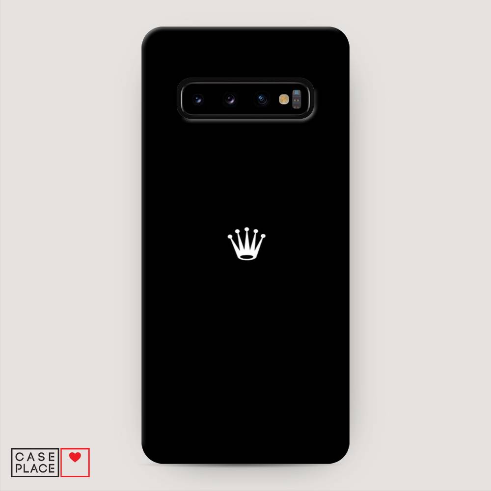 фото Пластиковый чехол "белая корона на черном фоне" на samsung galaxy s10 + awog