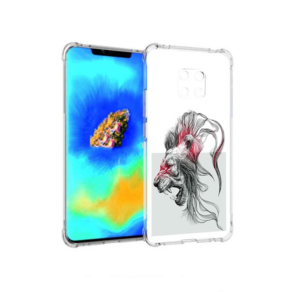 

Чехол MyPads разъяренный лев для Huawei Mate 20 Pro, Прозрачный, Tocco