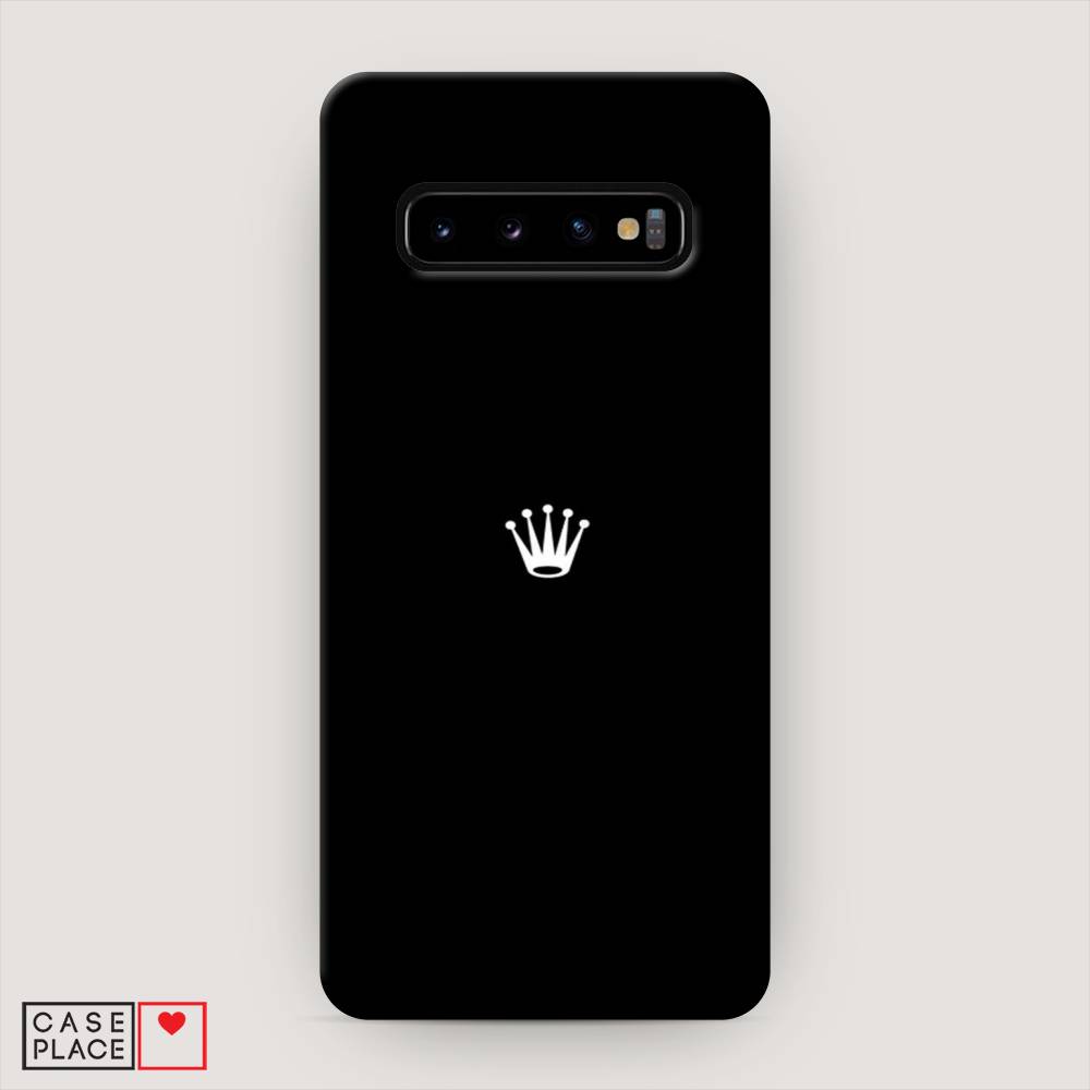 фото Пластиковый чехол "белая корона на черном фоне" на samsung galaxy s10 awog