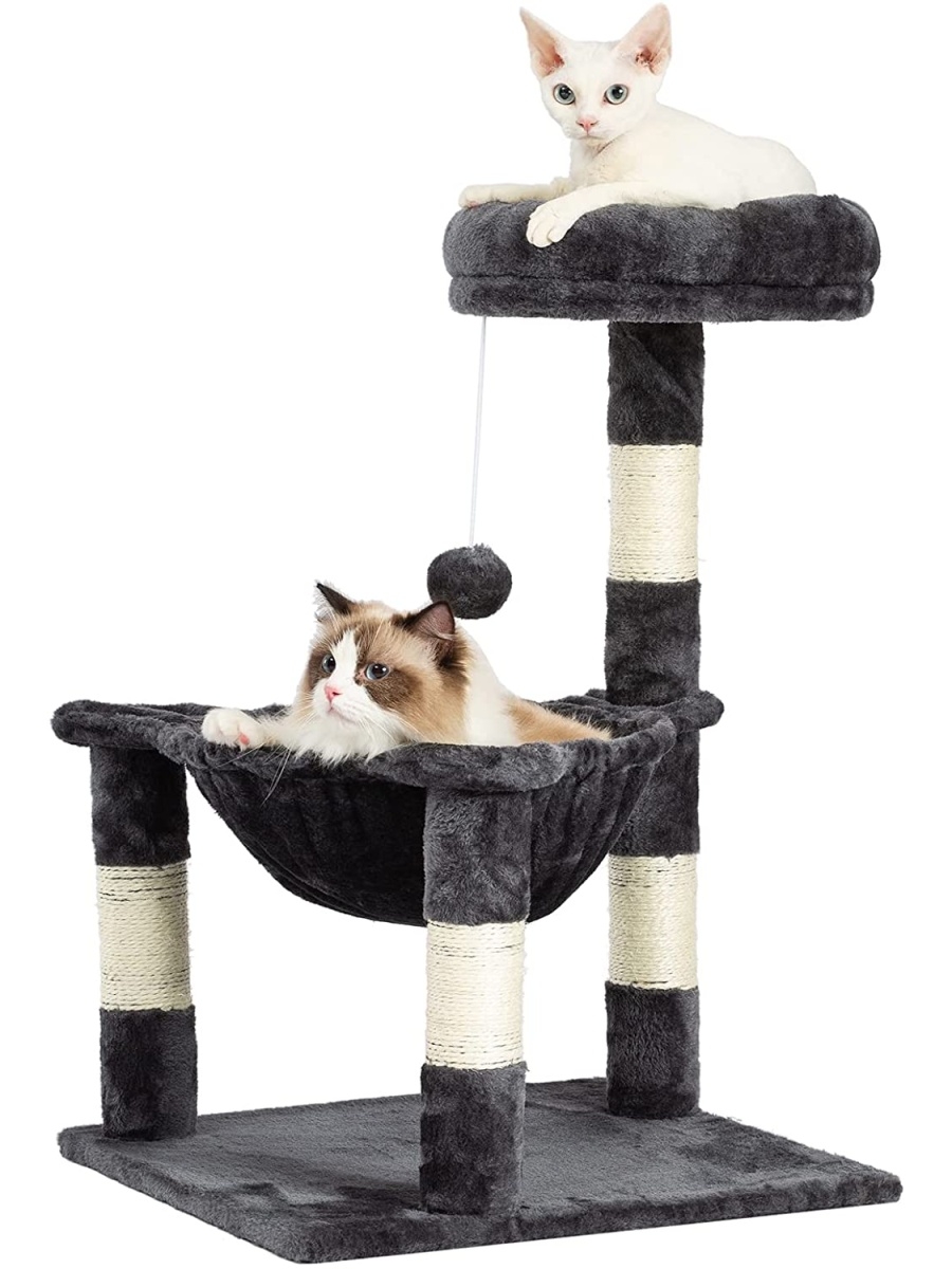 фото Когтеточка столбик с лежанкой для кошек арзан, черный pet бмф