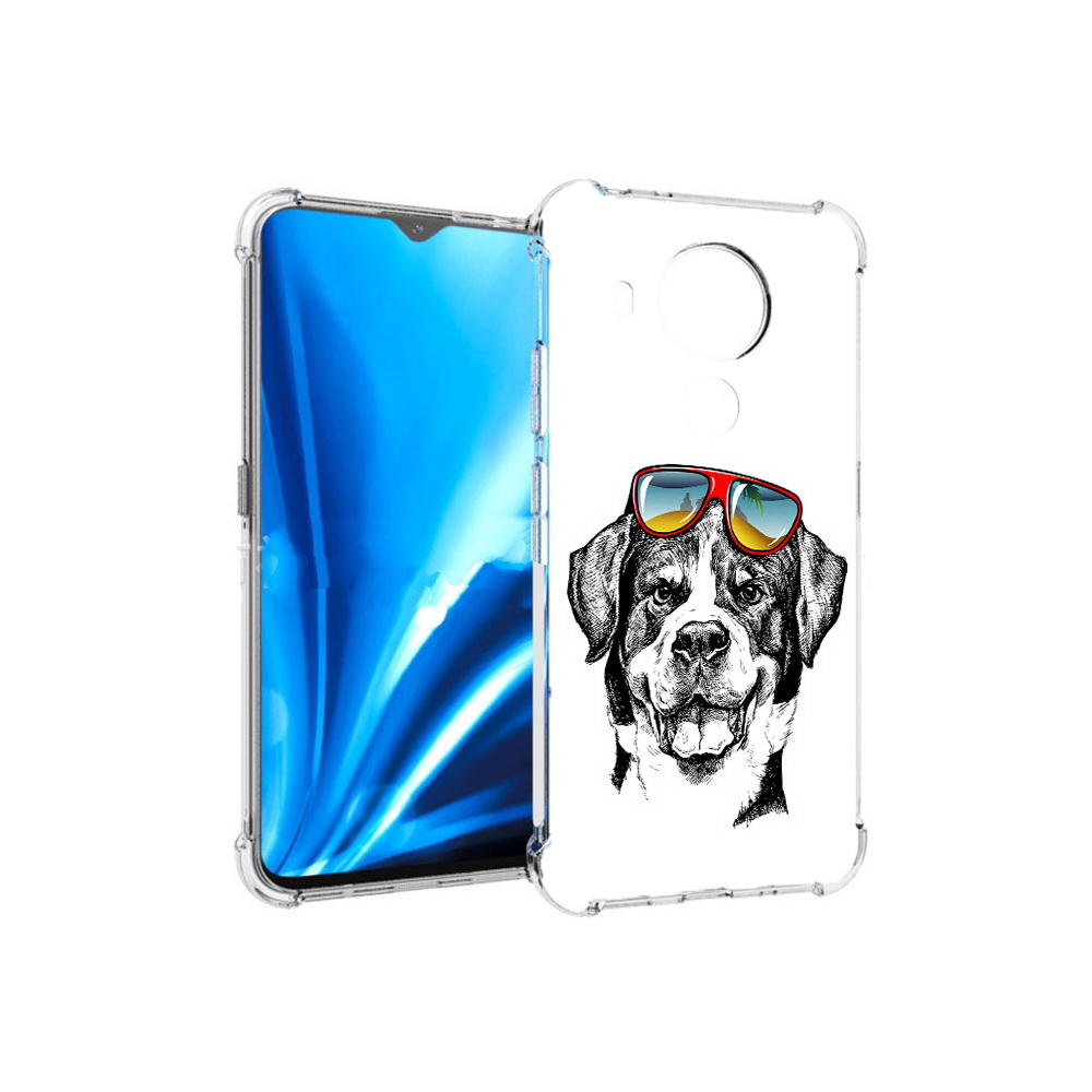 

Чехол MyPads Tocco для Nokia 5.4 счастливая собака (PT156621.100.631), Прозрачный, Tocco