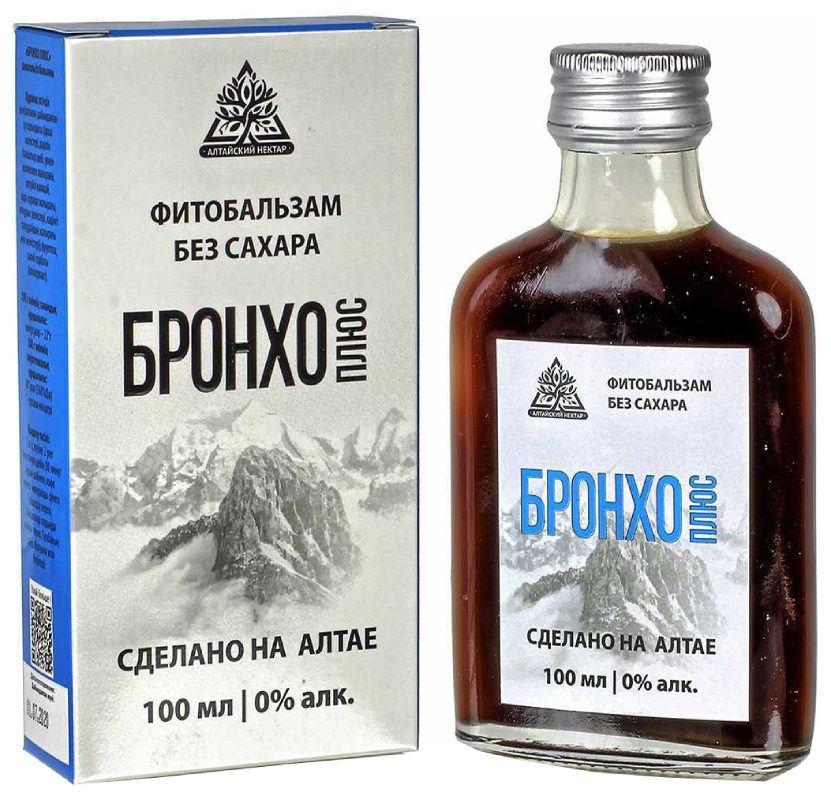 Купить Алтайский нектар Бронхо плюс без сахара фитобальзам 100 мл