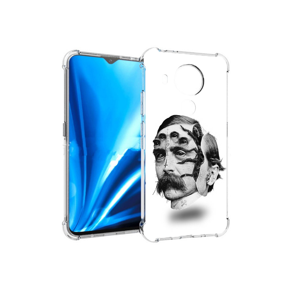 

Чехол MyPads Tocco для Nokia 5.4 страшное лицо мужчины (PT156621.100.629), Прозрачный, Tocco