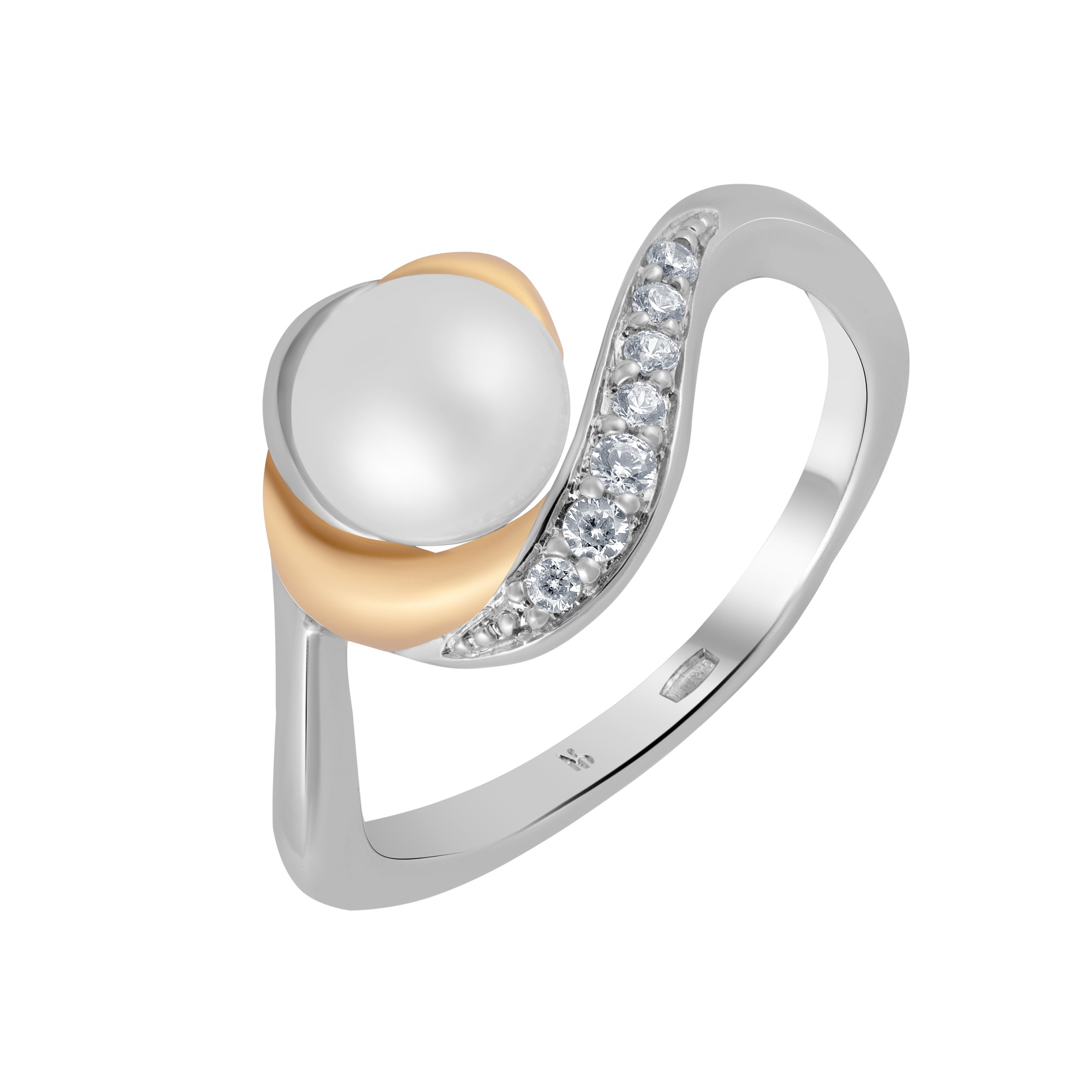 

Кольцо из серебра с жемчугом р. 17 NS Design AR4107Z,WFM/RG, AR4107Z,WFM/RG