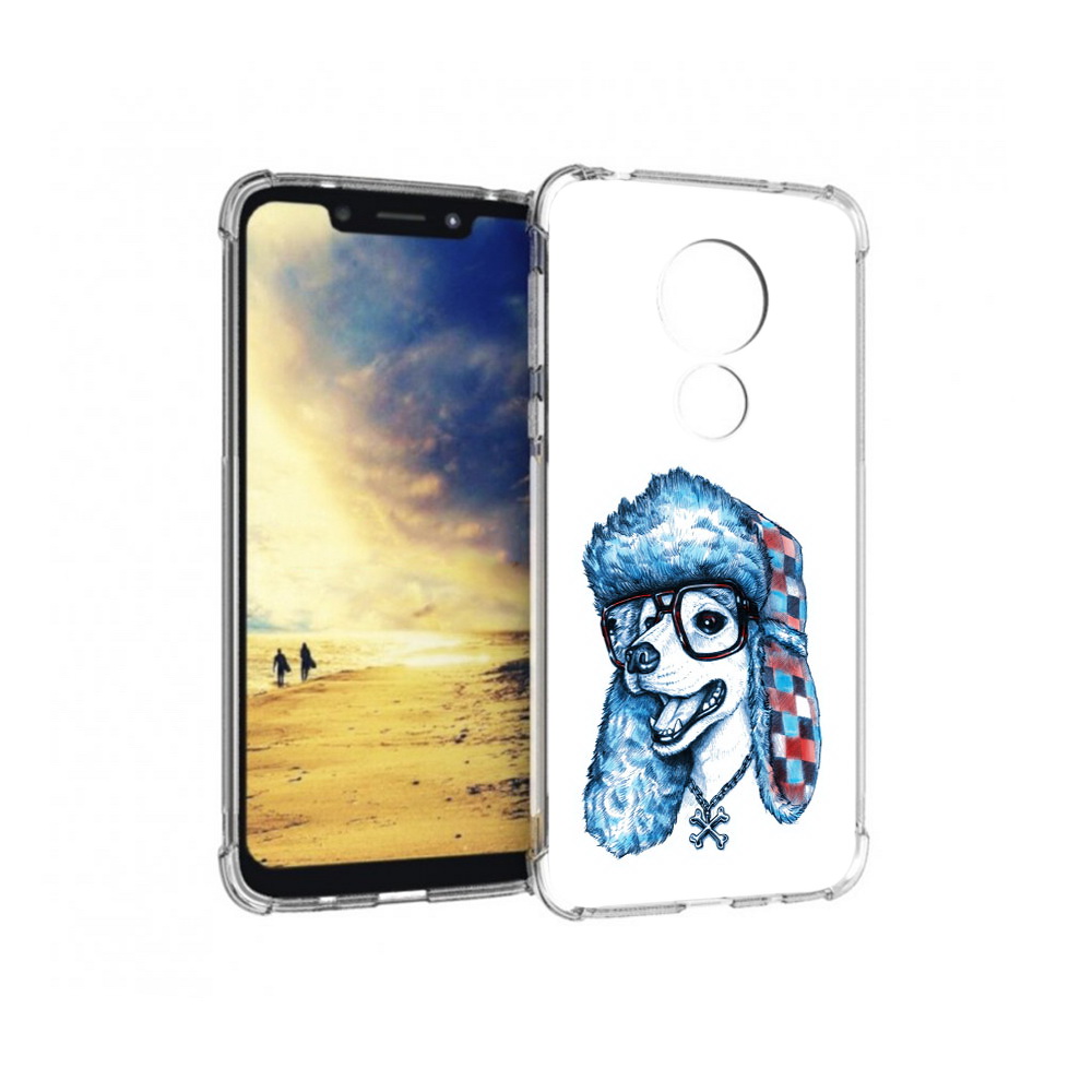 

Чехол MyPads Tocco для Motorola G7 Power зимний пес (PT227059.362.362), Прозрачный, Tocco