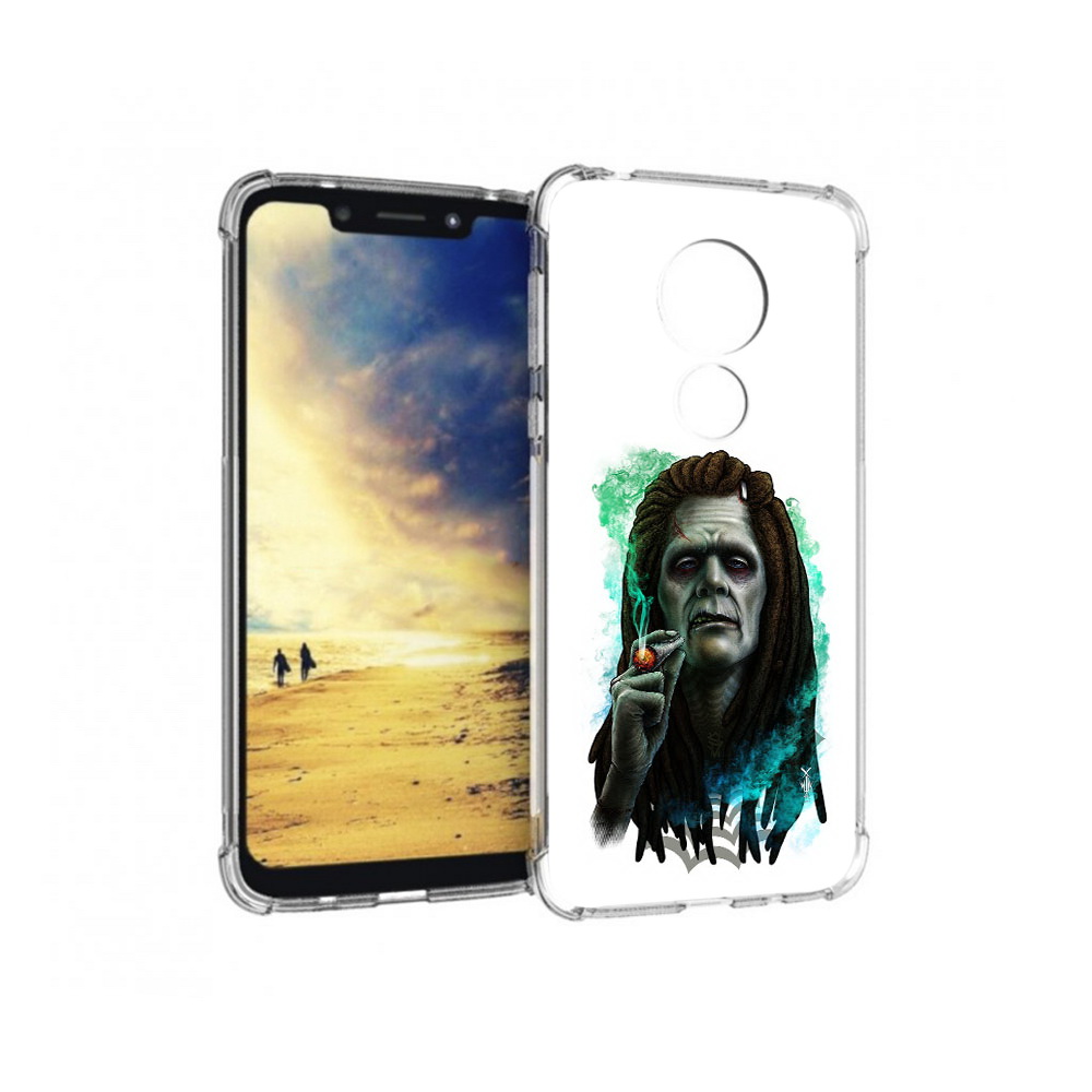 

Чехол MyPads Tocco для Motorola G7 Power зеленый мужчина с сигаретой (PT227059.362.360), Прозрачный, Tocco