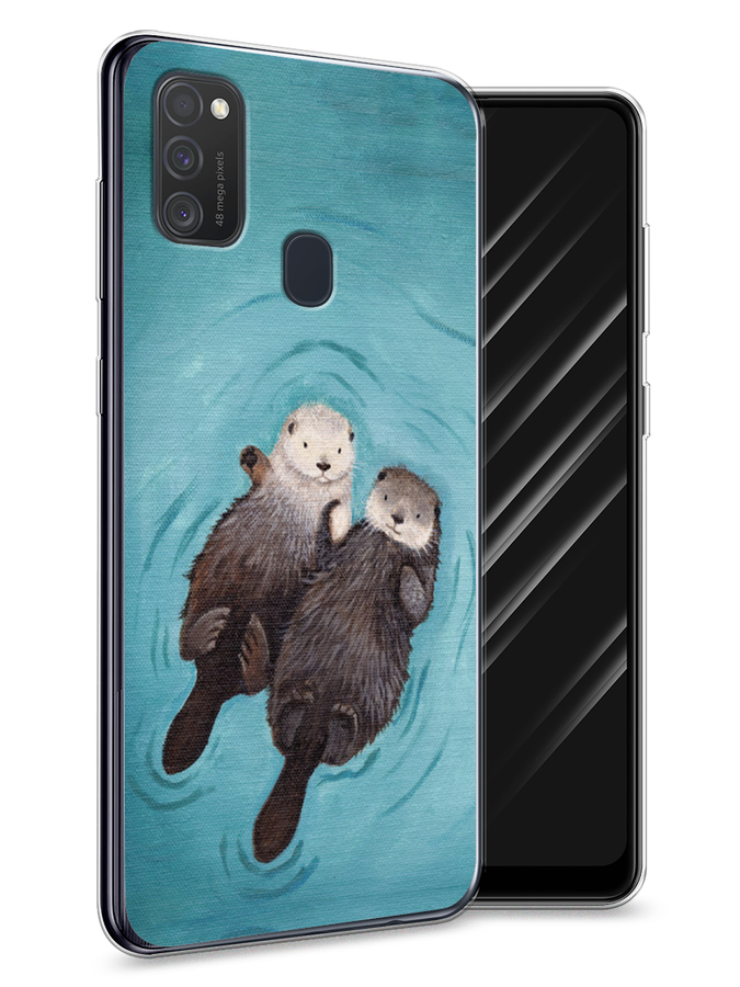 

Чехол Awog на Samsung Galaxy M21 "Парочка бобров", Разноцветный, 29750-10