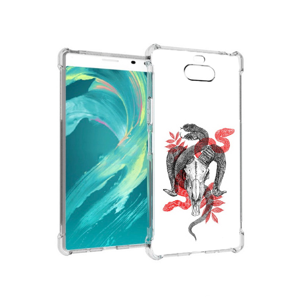 

Чехол MyPads Tocco для Sony 8 змея в черепе рисунок (PT140835.236.365), Прозрачный, Tocco