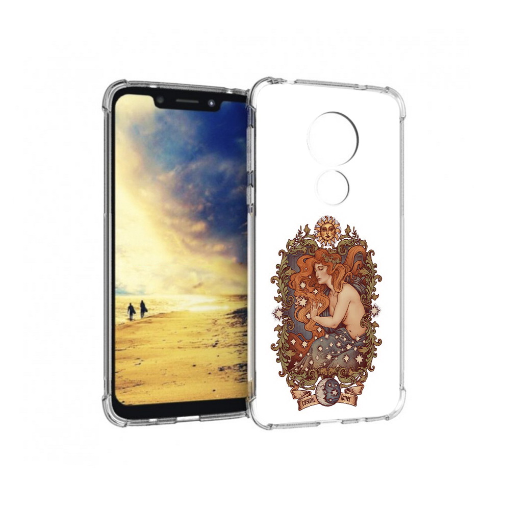 

Чехол MyPads Tocco для Motorola G7 Power звездная девушка абстракция (PT227059.362.351), Прозрачный, Tocco