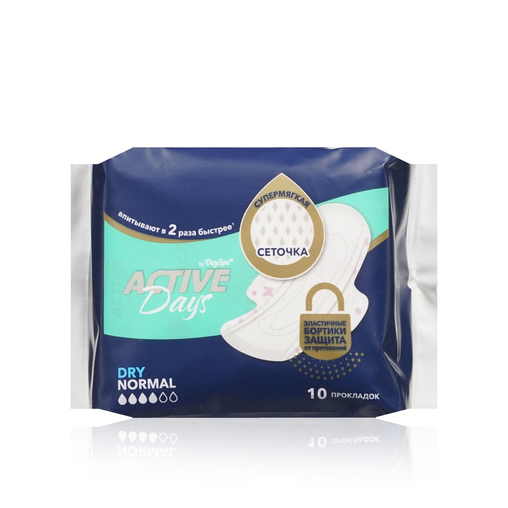 

Женские прокладки Day Spa Active Days Normal Dry, 10 шт, Белый