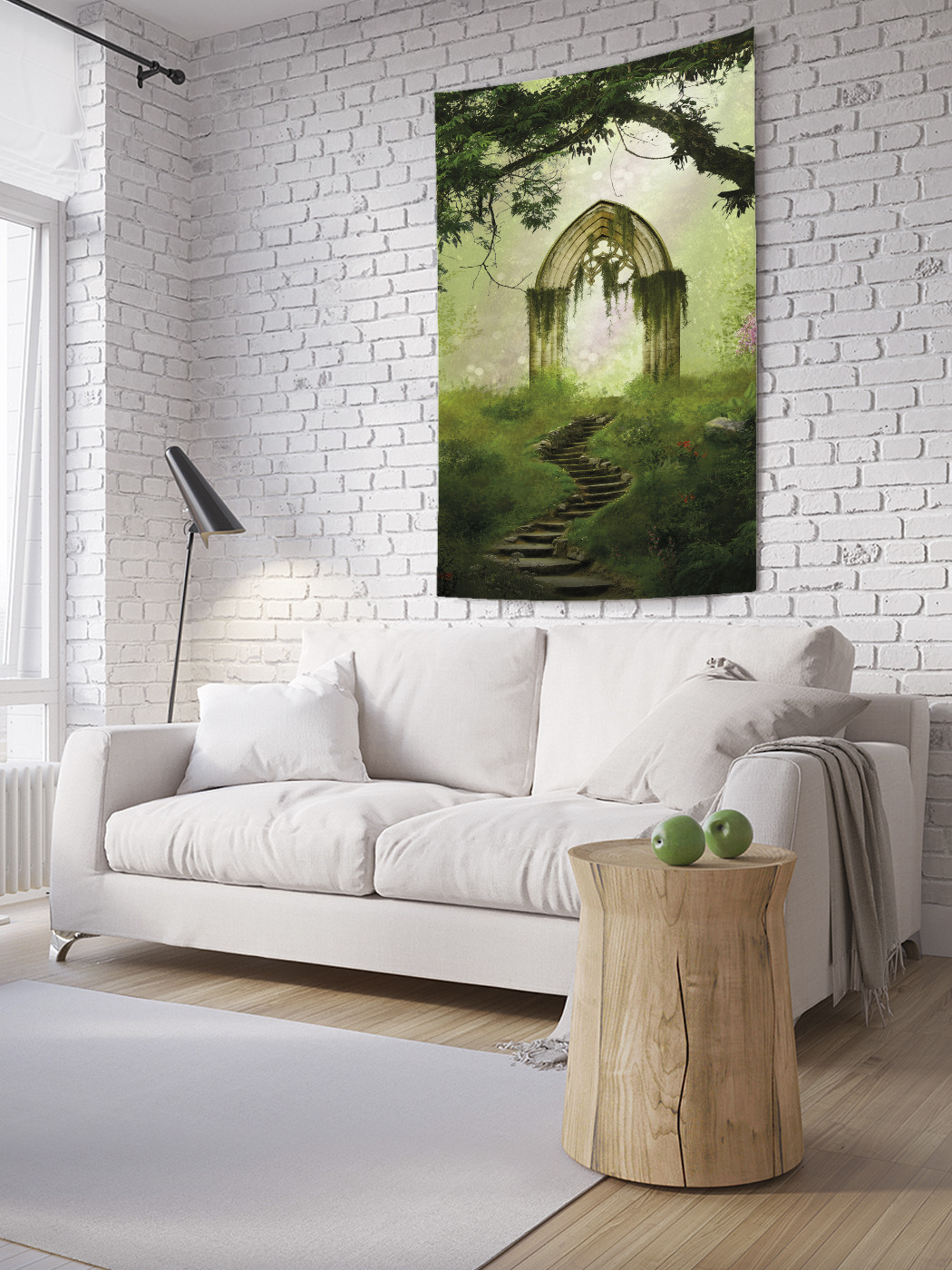 фото Вертикальное фотопанно на стену joyarty "арка в лесу", 150x200 см