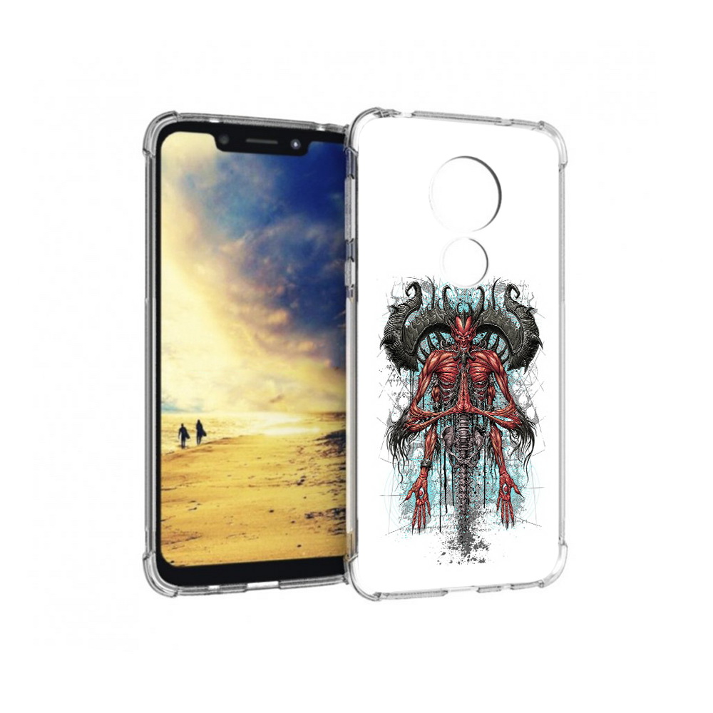 

Чехол MyPads Tocco для Motorola G7 Power дьявол (PT227059.362.340), Прозрачный, Tocco