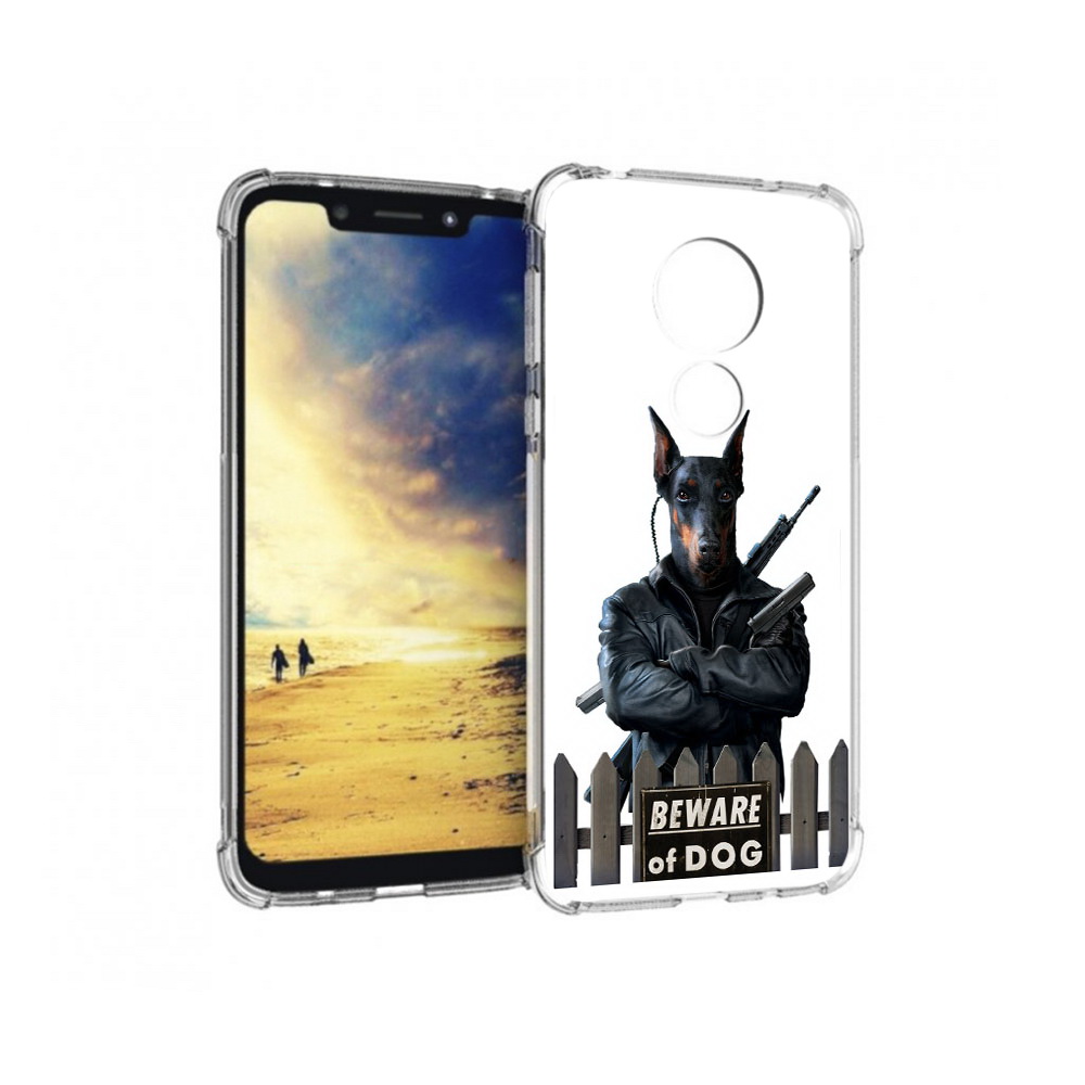 

Чехол MyPads Tocco для Motorola G7 Power доберман (PT227059.362.332), Прозрачный, Tocco