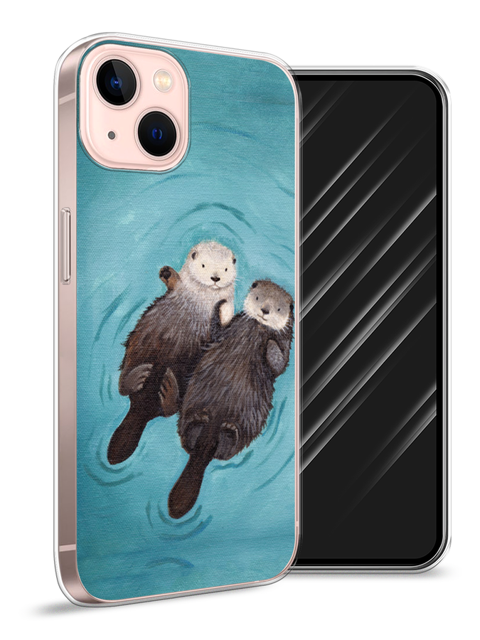 

Чехол Awog на Apple iPhone 13 / Айфон 13 "Парочка бобров", Разноцветный, 14250-10