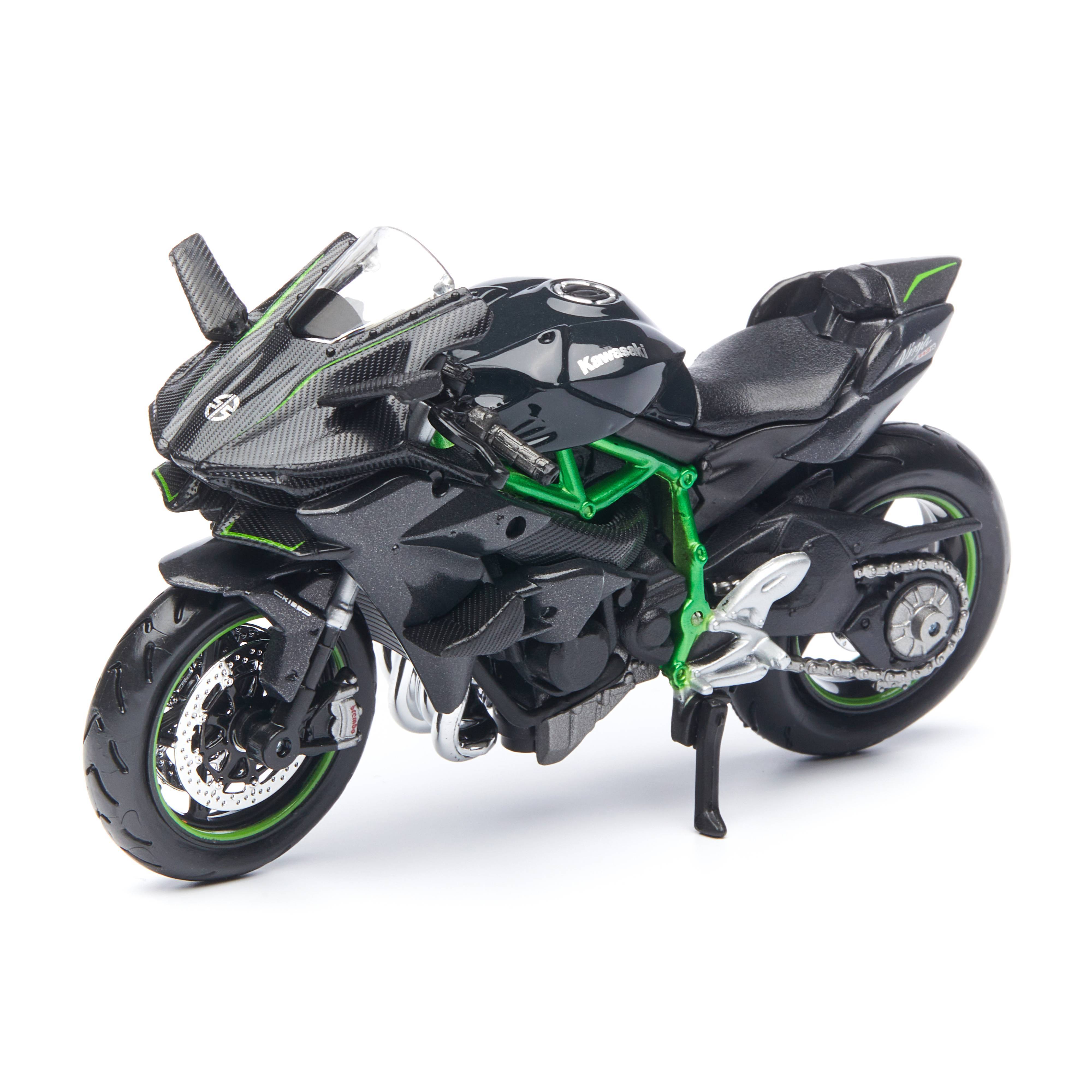 

Мотоцикл Maisto Kawasaki Ninja Н2 R, 1:18, черный/зеленый, 39300/9